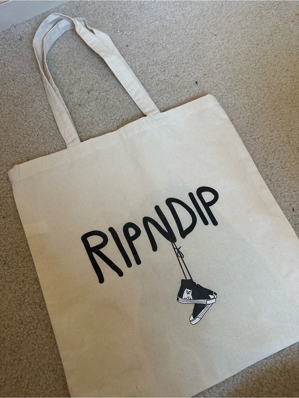 Ripndip Natural Canvas Tote with Black Logo